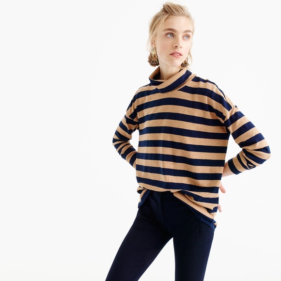 J Crew Oversized Striped Turtleneck Xxs 
